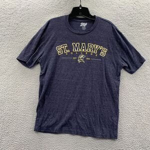 ST MARYS Shirt Womens Medium Top Short Sleeve Blue NCAA